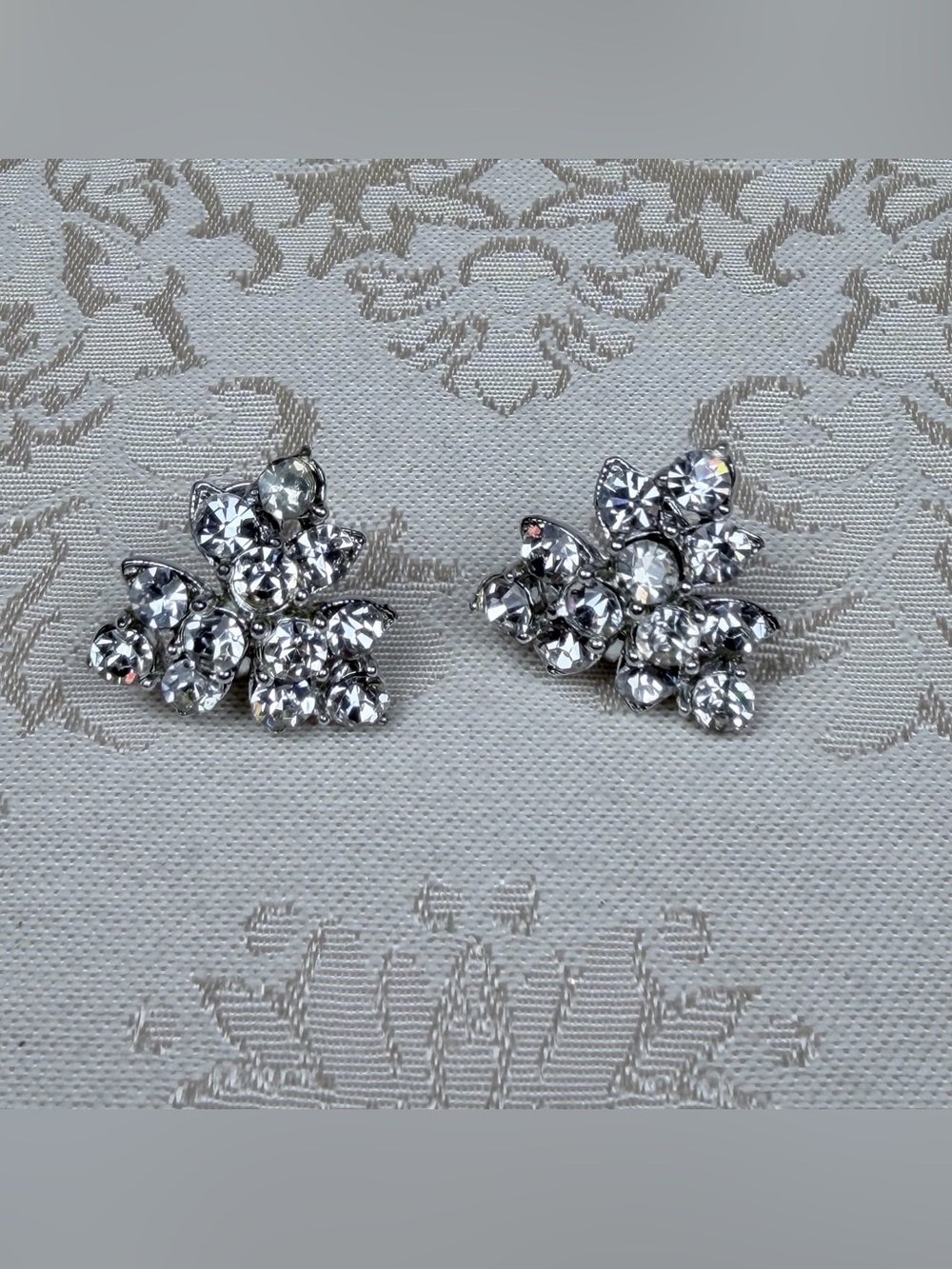 Vintage Crystal Cluster Earrings - Clip-On, Screwbacks
